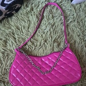 SHEIN Fuchsia Quilted Shoulder Bag